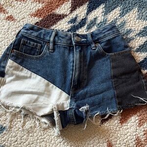 Denim Patchwork Women's Shorts